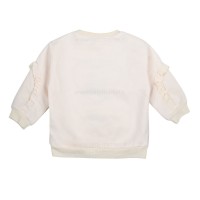 بلوز دخترانه طرح گل لاله و قلب رنگ کرم