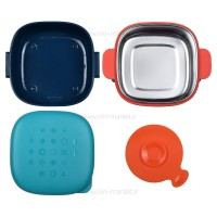 ظرف غذاخوری داخل استیل رنگ آبی رووکو rovco