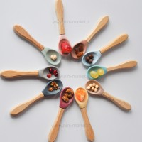 قاشق و چنگال چوبی رنگ قهوه ای اوی اوی Oi Oi