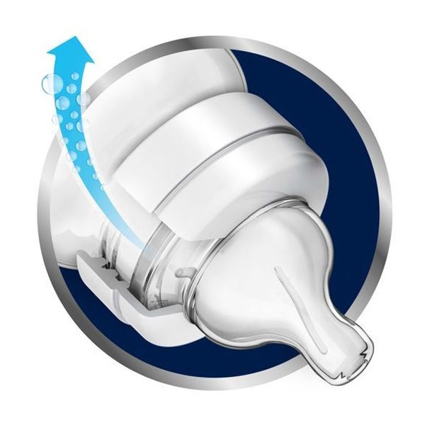 جلوگیری از ورود هوا به داخل معده نوزاد  با سیستم آنتی کولیک( ضد نفخ ) سر شیشه کلاسیک اونت